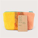 Moyenne pochette en laine feutrée - Orange 