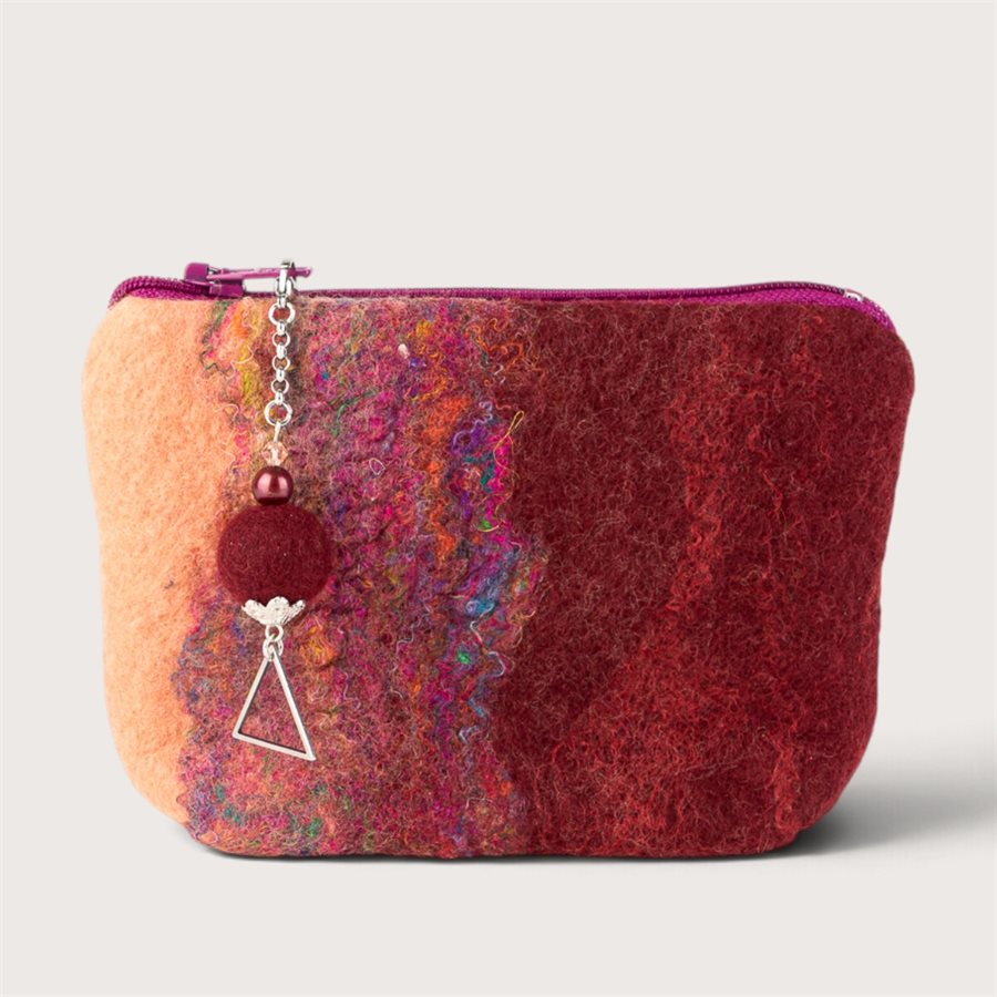 Petite pochette en laine feutrée - Mauve 5