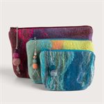 Small Felted Wool Pouch - Green 