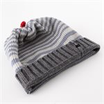 Bonnet pour enfant en laine mérinos, Nickel, argent, gris, canneberge