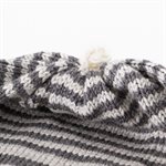 Bonnet pour enfant en laine mérinos, Noir, nickel, gris, crème