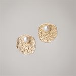 Boucle d'oreille Mini flora 3 en 1 en argent plaqué or avec perles blanches