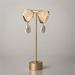 Boucle d'oreille Fauve en argent plaqué or avec perles blanches