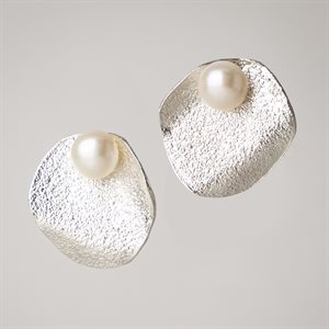 Flora 3 in 1 silver earring with white pearls