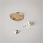 Boucle d'oreille Flora 3 en 1 en argent plaqué or avec perles blanches