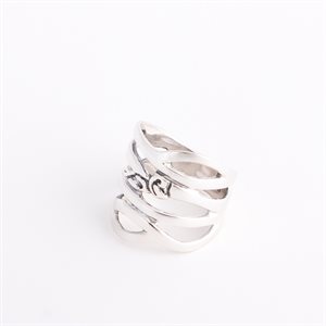 Silver ring, large openwork model, size 8