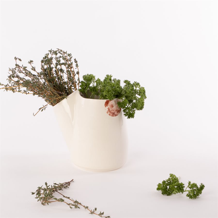 Ceramic herbs preserving pot