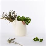 Pot à fines herbes glitch, céramique et décalque rose sépia