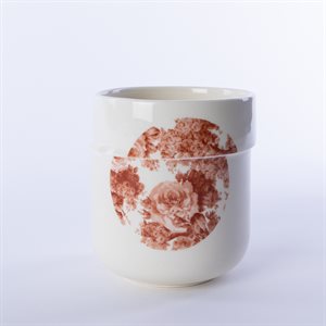 Ceramic tumbler, sepia pink Glitch pattern 2