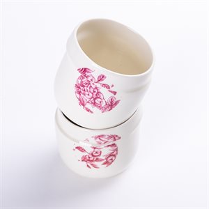 Small Glitch mug, ceramic and pink lemon tree flower decal