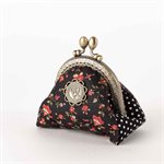 Cotton duffel coin purse with metal clasp