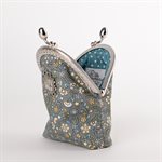 Card holder or small wallet bag Teal with vintage flowers