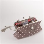 Evening clutch bag purse White dots on gray