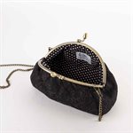 Hand bag with round clasp Black lace