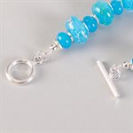 Handmade glass bead bracelet, with silver foil