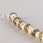Handmade glass bead bracelet, with silver foil