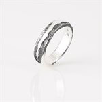 6mm engraved silver and polished central band bangle