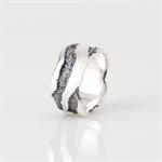 11mm marbled engraved silver bangle