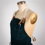 Dakota apron Teal and taupe leather 