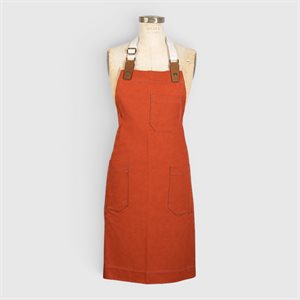 Tablier artisanal en coton et cuir recyclé – 2