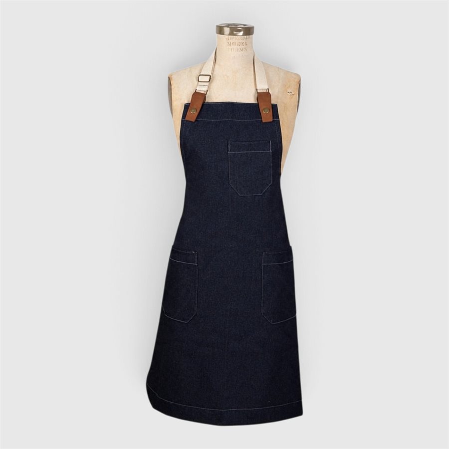 Handmade Cotton and Recycled Leather Apron – 4