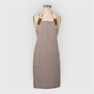 Tablier artisanal en coton et cuir recyclé – 5