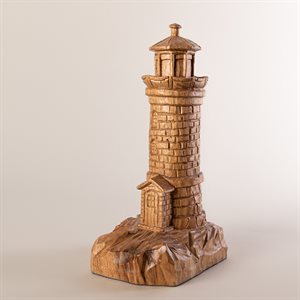 Phare du pilier miniature en bois sculpté, grand format