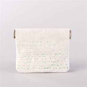 Tyvek wallet, half-moon model, white and green