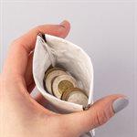 Portemonnaie en tyvek, modèle pointillé, blanc et argent