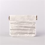 Portemonnaie en tyvek, modèle pointillé, blanc et gris