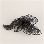 Lace brooch, small black flower model