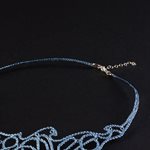 Lace necklace, model Entrelacs powder blue